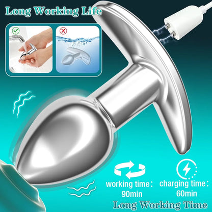 Premium 4-Piece Metal Anal Plug Set with Remote-Controlled Vibration and Prostate Stimulation