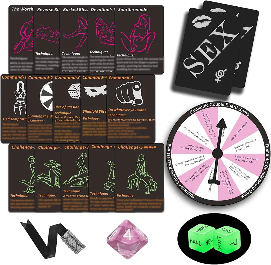 Intimate Couples' Adventure Deck: 42 Romantic Challenges, Positions, and Date Night Games with Accessories