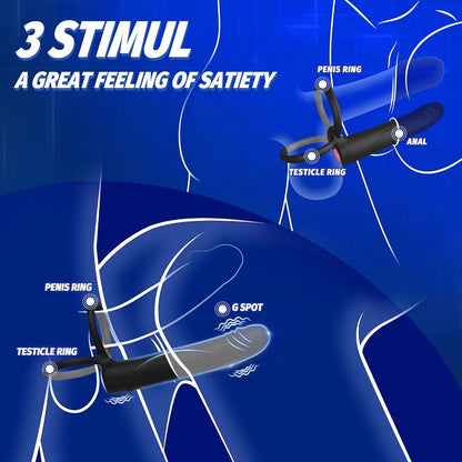 10-Mode Vibrating Dual-Action Prostate Massager and Cock Ring for Couples