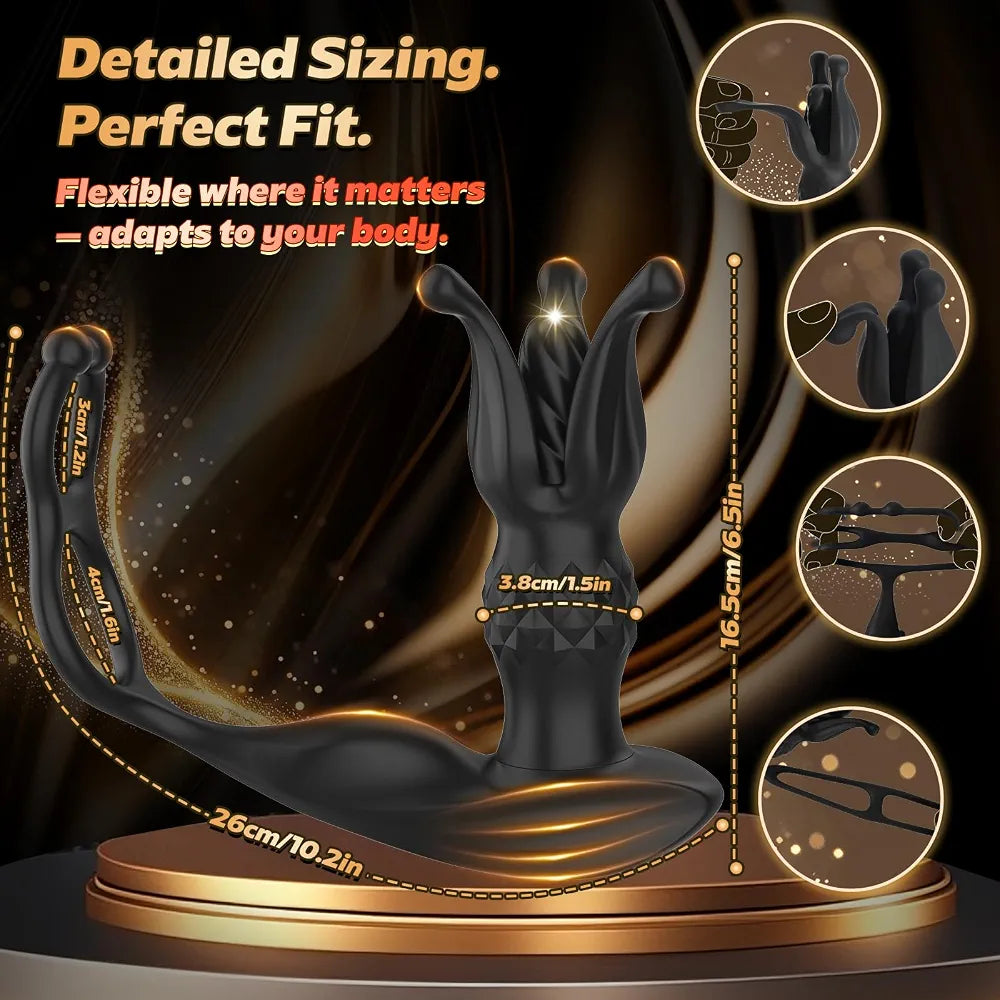 Advanced Dual-Action Prostate Massager and Anal Vibrator with Thrusting Core and 9 Stretching Modes