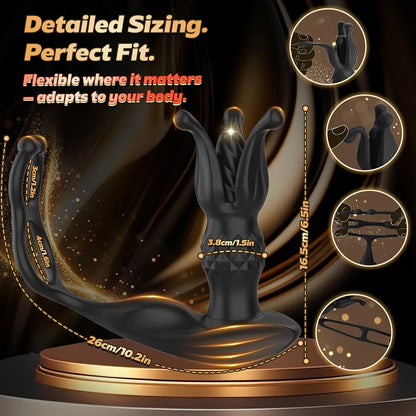 Advanced Dual-Action Prostate Massager and Anal Vibrator with Thrusting Core and 9 Stretching Modes
