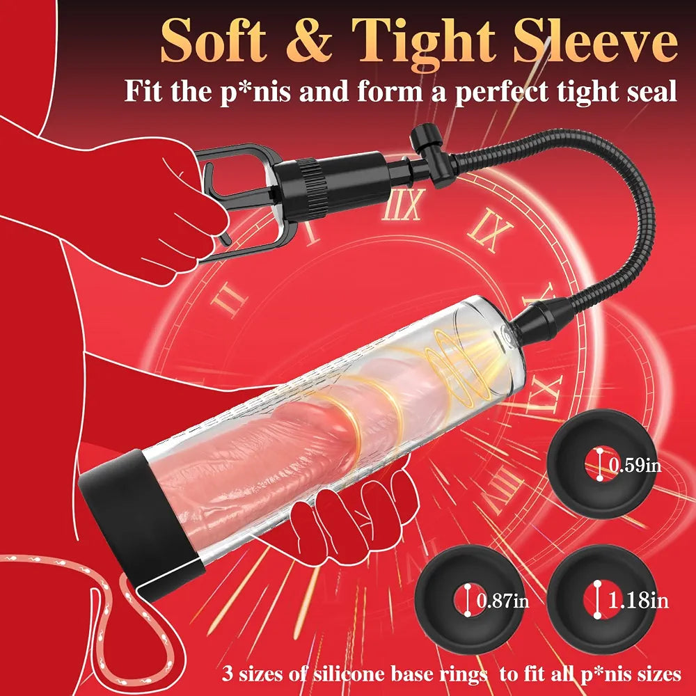 XIABALE Manual Vacuum Suction Pump Set for Couples - Penis and Clitoral Enhancement Device