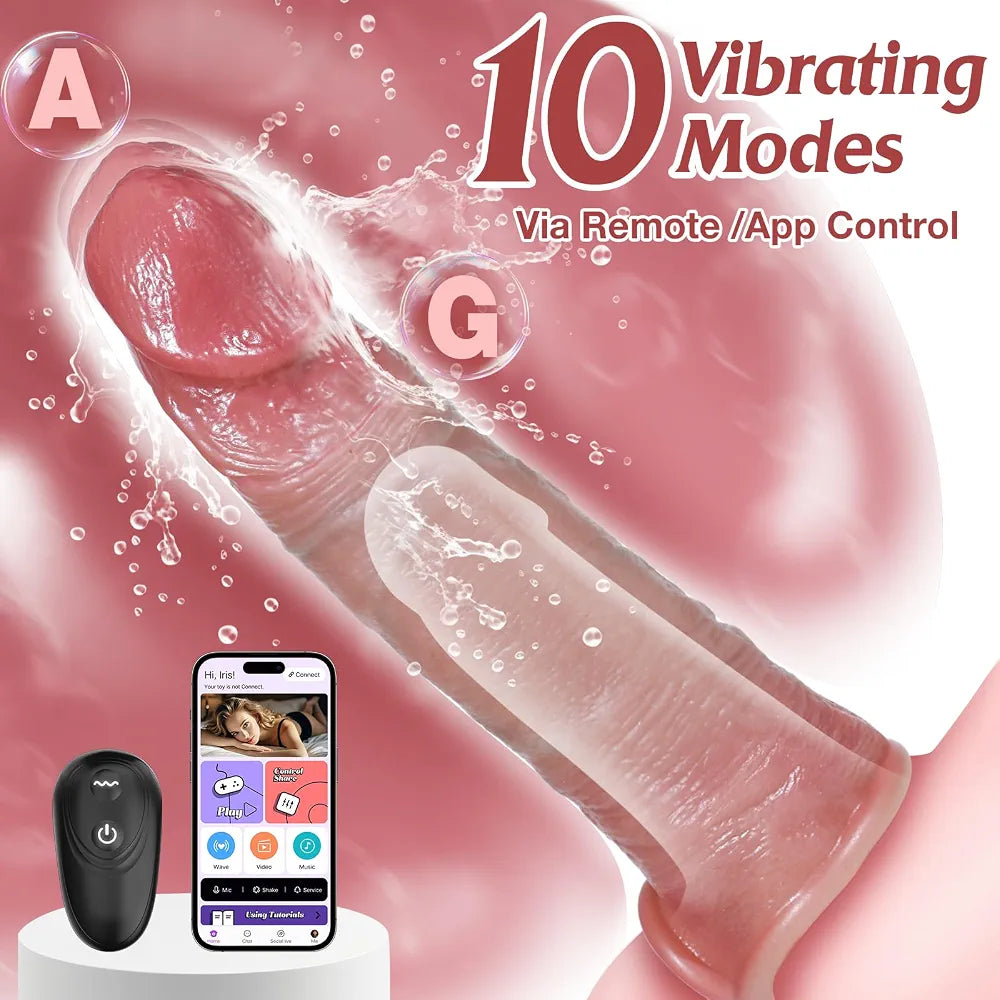 Penis Sleeve Cock Sleeve Vibrator - Male Sex Toys for Men Penis Extender Vibrating Cock Ring, Smart App & Remote Control 10 Modes, Adult Toy Reusable Realistic Penis Enlarger Thicken for Men Couples