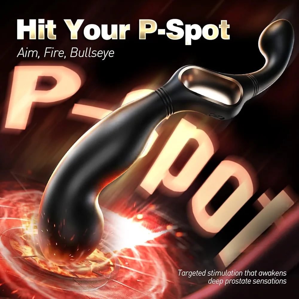 Dual-Motor Curved Prostate Massager and Anal Vibrator for Targeted P-Spot Stimulation