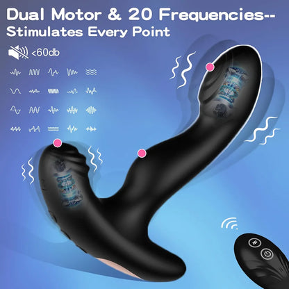 Remote-Controlled Prostate Massager and Wearable Butterfly Vibrator with 20 Modes