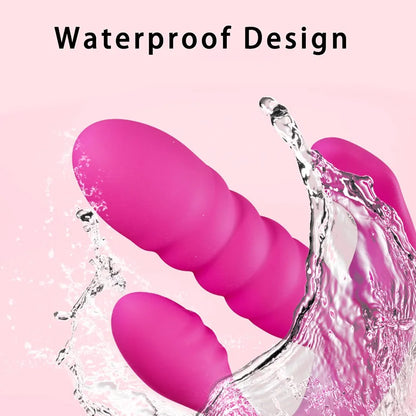 3-in-1 Remote Controlled Wearable Vibrating Panty, Thrusting Dildo, and Anal Vibrator with 10 Vibration and 3 Thrust Modes for Couples