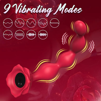 Premium 7.8-Inch Liquid Silicone Vibrating Anal Bead Stimulator