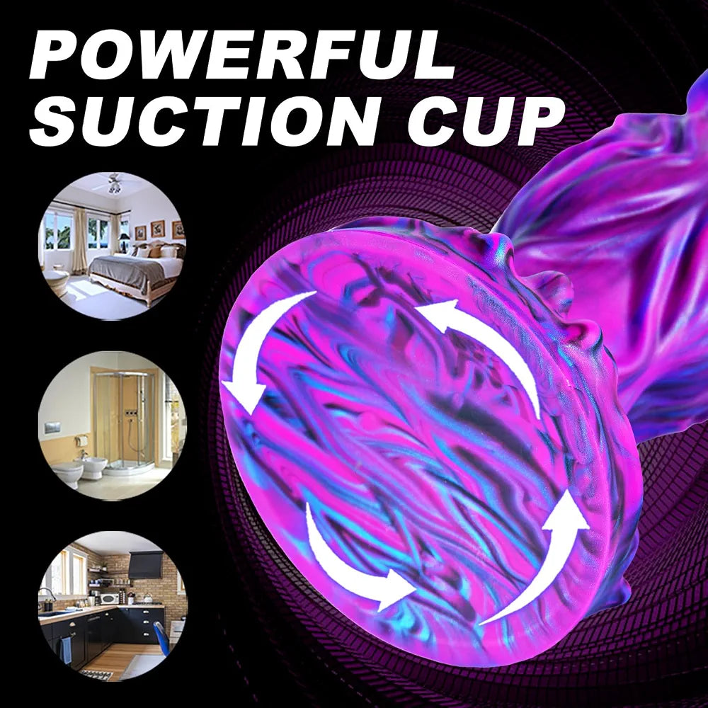 13-Inch Realistic Fantasy Dragon Dildo with 4 Dog Knots and Suction Cup Base