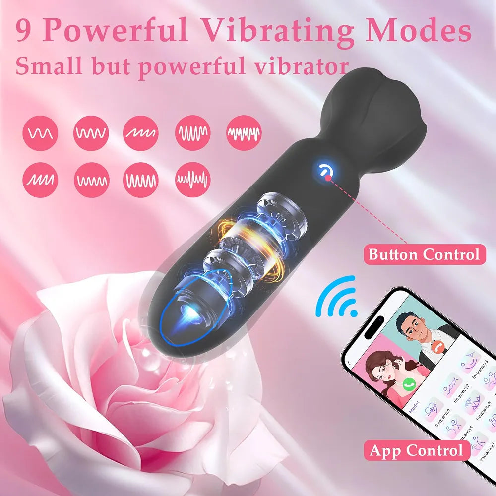 Discreet App-Controlled Mini Bullet Vibrator - 9 Modes, Lipstick-Style G-Spot & Clitoral Stimulator for Women & Couples