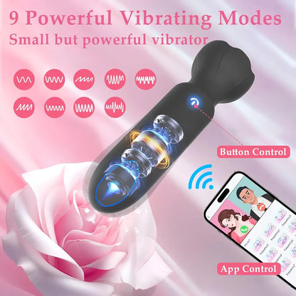 Discreet App-Controlled Mini Bullet Vibrator - 9 Modes, Lipstick-Style G-Spot & Clitoral Stimulator for Women & Couples