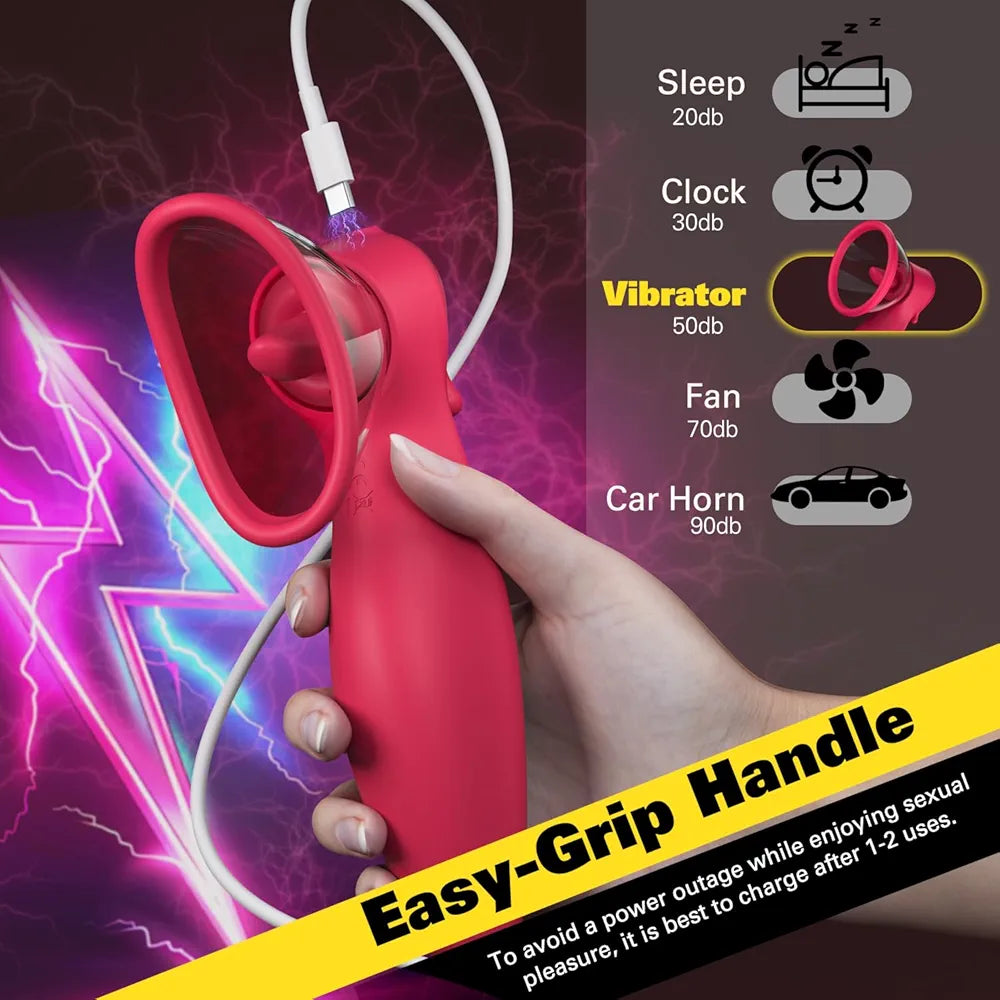 3-in-1 Automatic Vacuum Suction, Licking, and Vibration Stimulator for Clitoral and Nipple Enhancement
