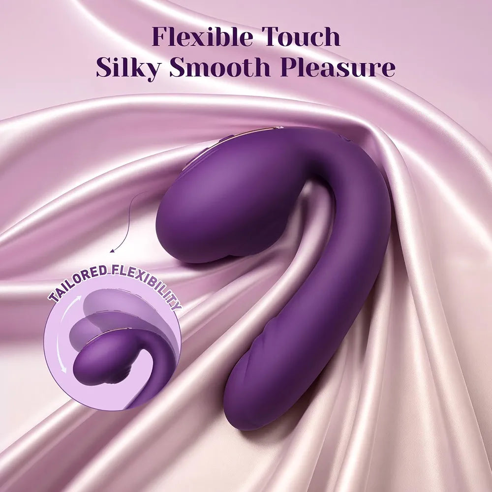 Dual-Action Silicone Vibrator with Rotating Licking and Pulsing Stimulation for Women