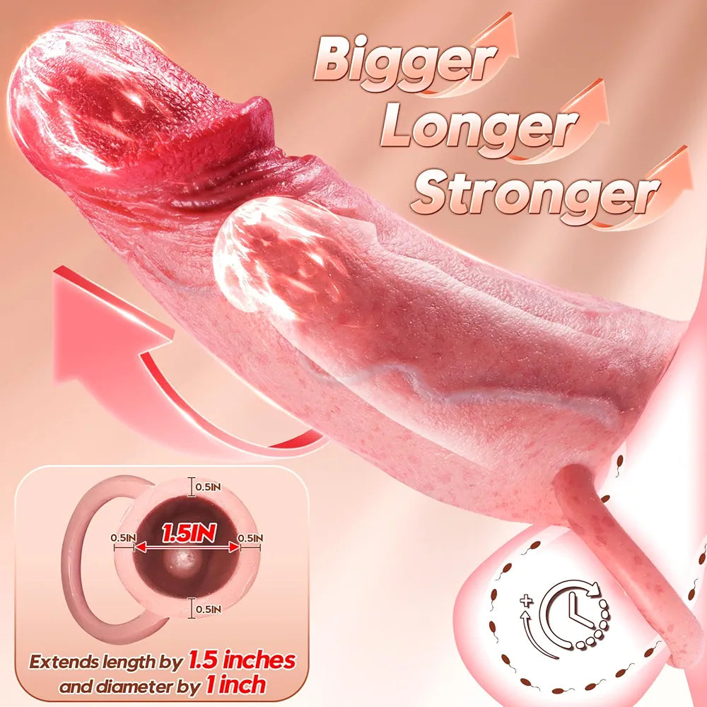 6.1" Realistic Silicone Penis Extender Sleeve with Life-Like Vein Texture and Anatomical Detail
