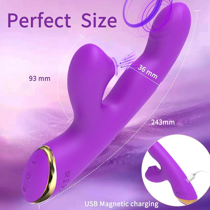 Advanced Rabbit G-Spot Vibrator with Suction, Rotation, and 7-Mode Stimulation for Couples