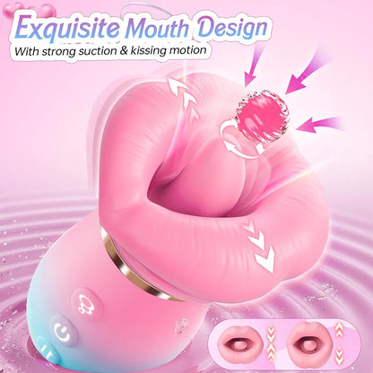 Sovokn 5-in-1 Rose Sucking Vibrator with App Control, 10 Tongue Licking Modes, and 4 Sucking Functions for Couples