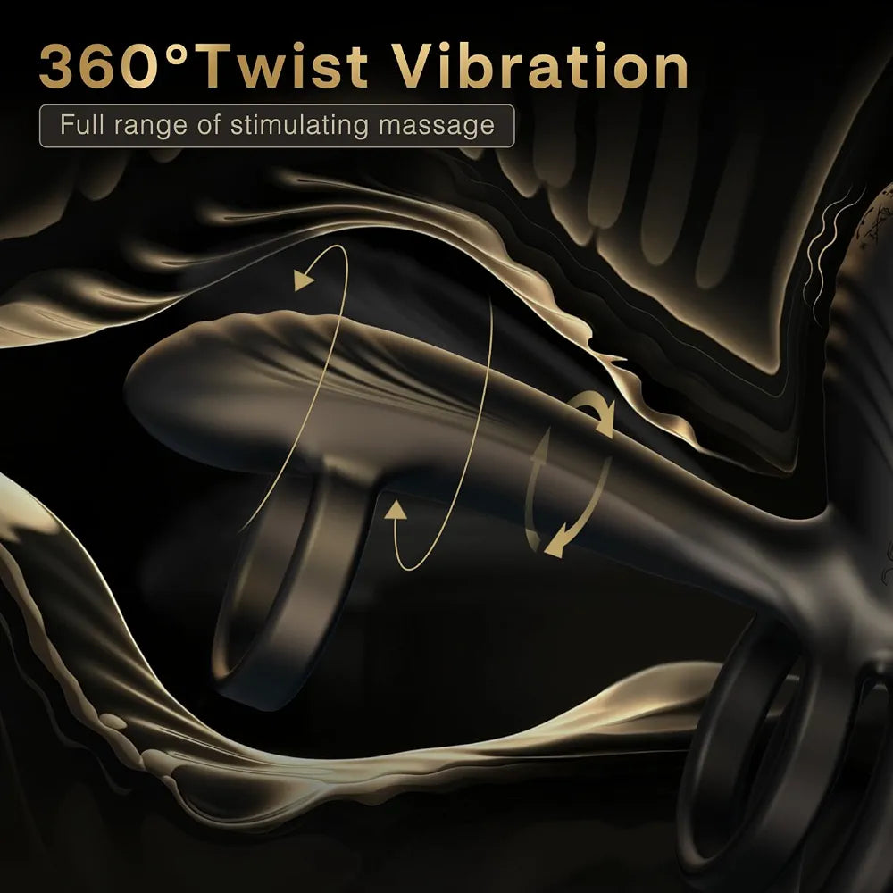 Ultimate 360-Degree Twisting Vibrating Penis Ring with 10 Modes for Couples