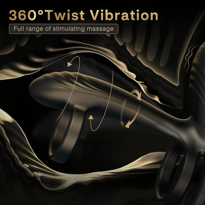 Ultimate 360-Degree Twisting Vibrating Penis Ring with 10 Modes for Couples