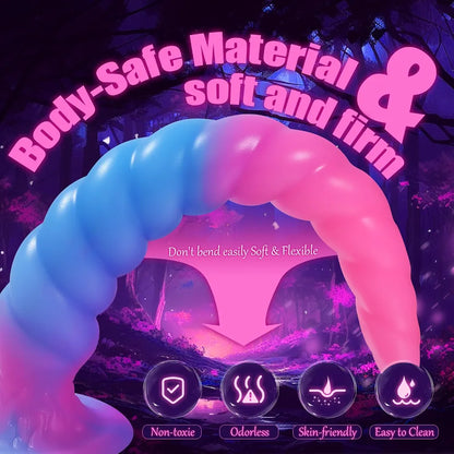 20-Inch Extra-Long Silicone Fantasy Dildo with Suction Cup Base for G-Spot and Prostate Stimulation