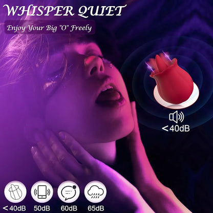 Rose-Shaped Clitoral Suction Vibrator with 10 Vibration Modes for Targeted Stimulation