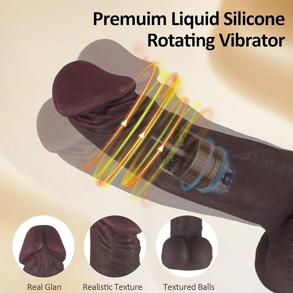 10-Inch Realistic Silicone Thrusting Vibrator with Suction Base and Dual-Action Stimulation