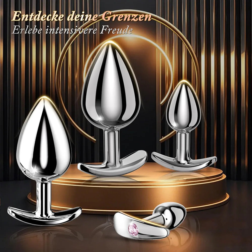 4-Piece Crystal Base Anal Training Kit for Beginners