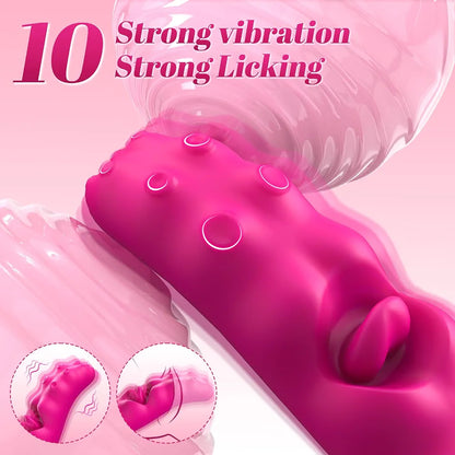 Tuaieu 3-in-1 Realistic G-Spot Dildo and Tongue Licking Vibrator for Couples