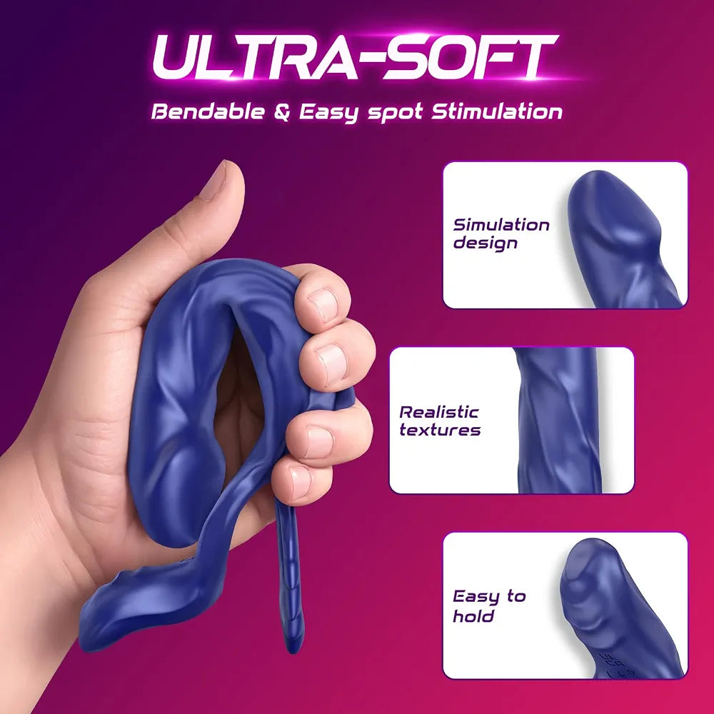 App-Controlled Vibrating Dual-Stimulation Couples Sex Toy with Cock Ring and Anal Plug