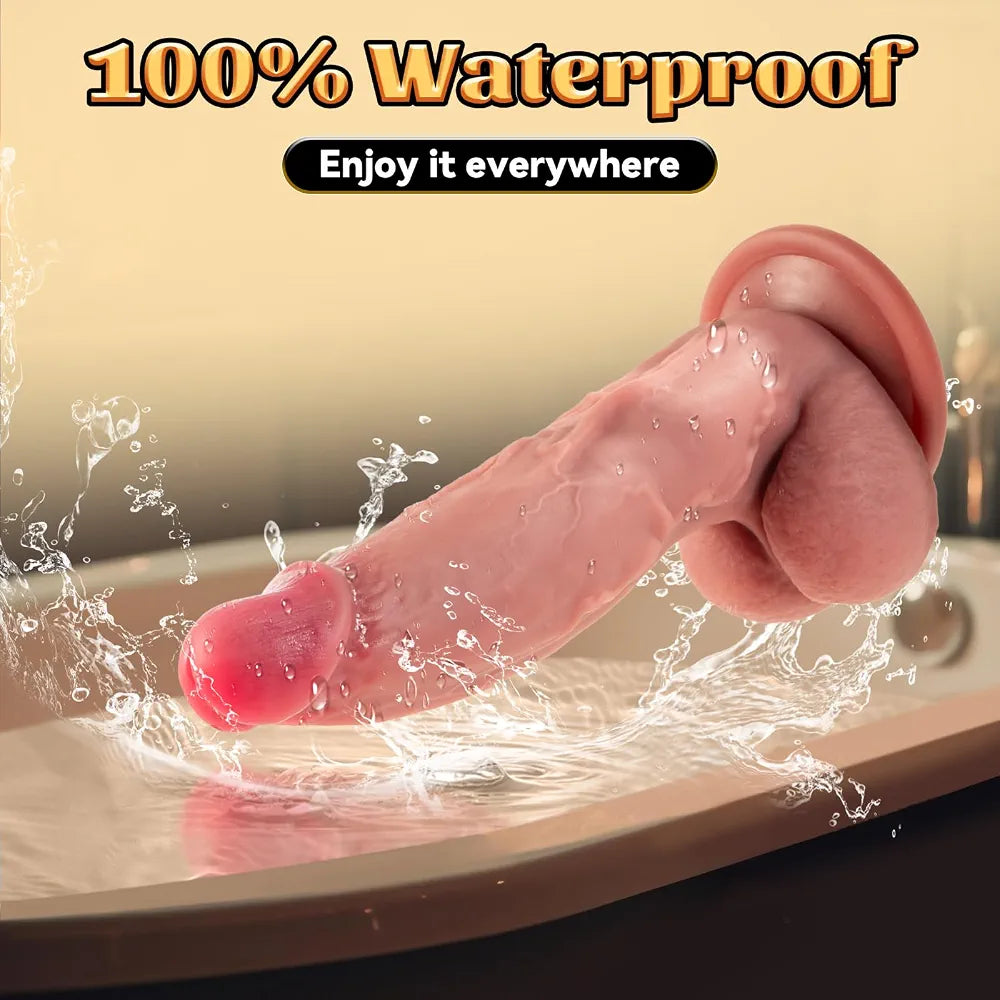 7.87" Realistic Silicone Dildo with Suction Cup - Curved G-Spot Stimulator for Women, Men, and Couples