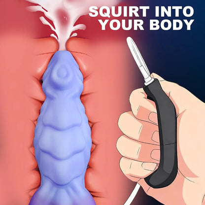 8.1" Fantasy Dragon Ejaculating Dildo with Knot and Suction Cup