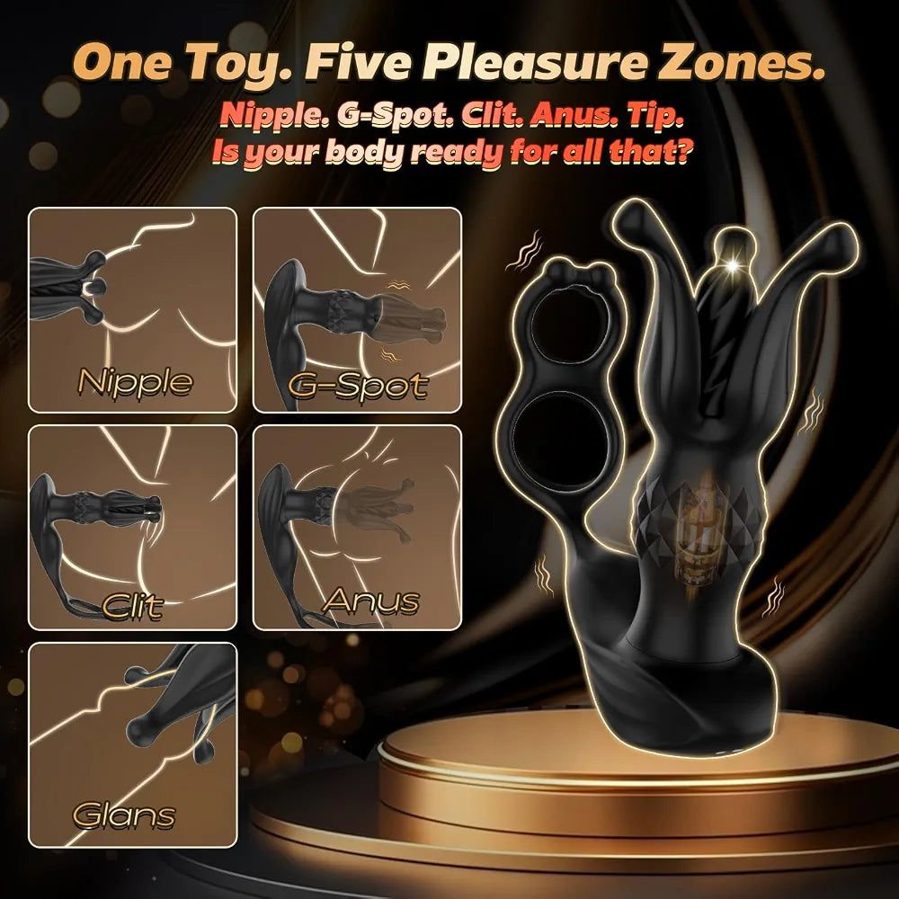 Advanced Dual-Action Prostate Massager and Anal Vibrator with Thrusting Core and 9 Stretching Modes
