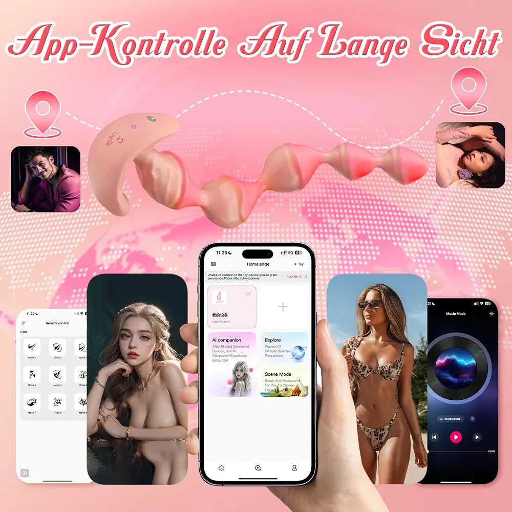 Premium App-Controlled Silicone Anal Vibrator with Triple Motors and 9 Vibration Modes