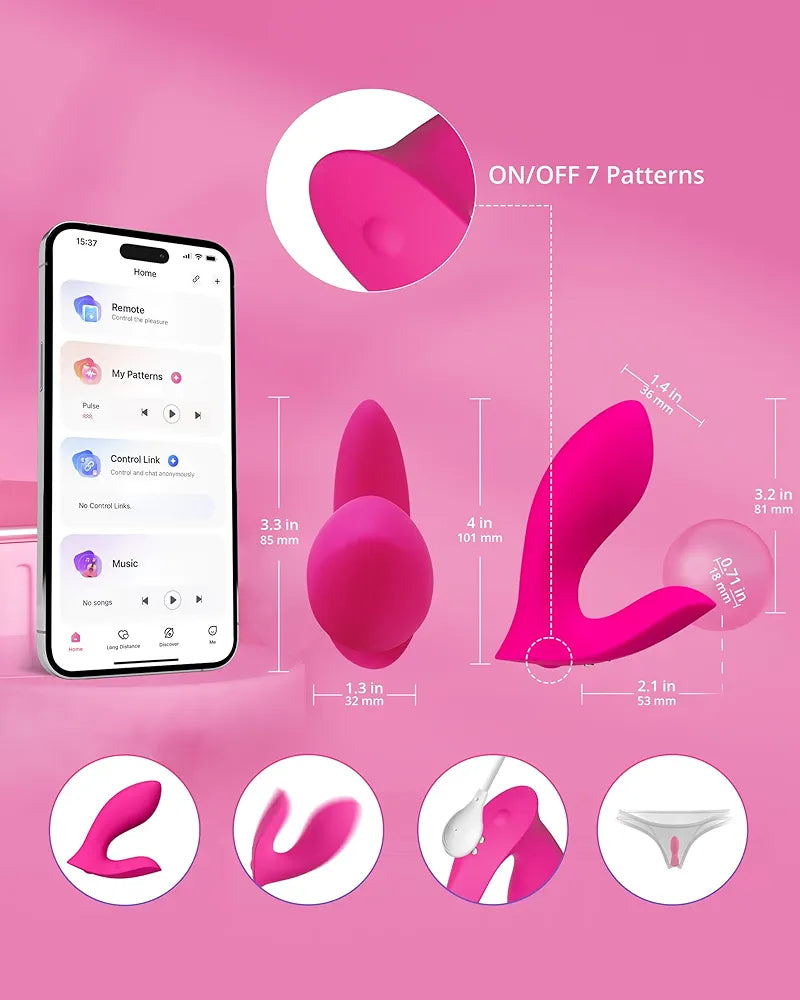 LOVENSE Flexer Wearable App-Controlled Butterfly Vibrator for Clitoral and G-Spot Stimulation
