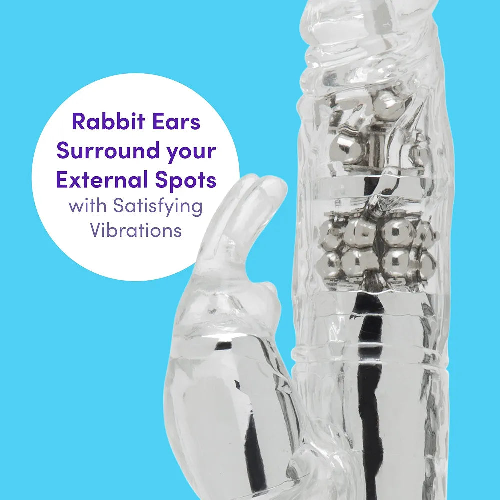 Jessica Rabbit Dual-Stimulation Girthy Vibrator with Rotating Beads, 7 Patterns & 3 Speeds