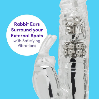 Jessica Rabbit Dual-Stimulation Girthy Vibrator with Rotating Beads, 7 Patterns & 3 Speeds