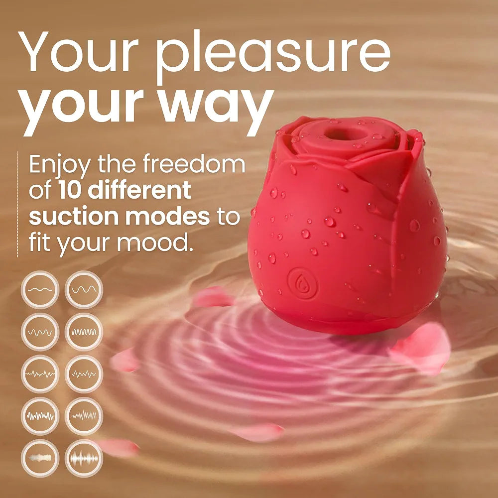 Rose-Shaped Clitoral Suction Vibrator with Multi-Mode Stimulation