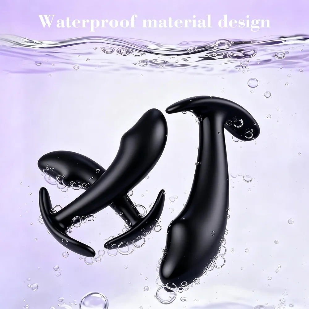Silicone Anal Plug Set for Beginners - Comfortable Prostate Stimulator for Men and Women
