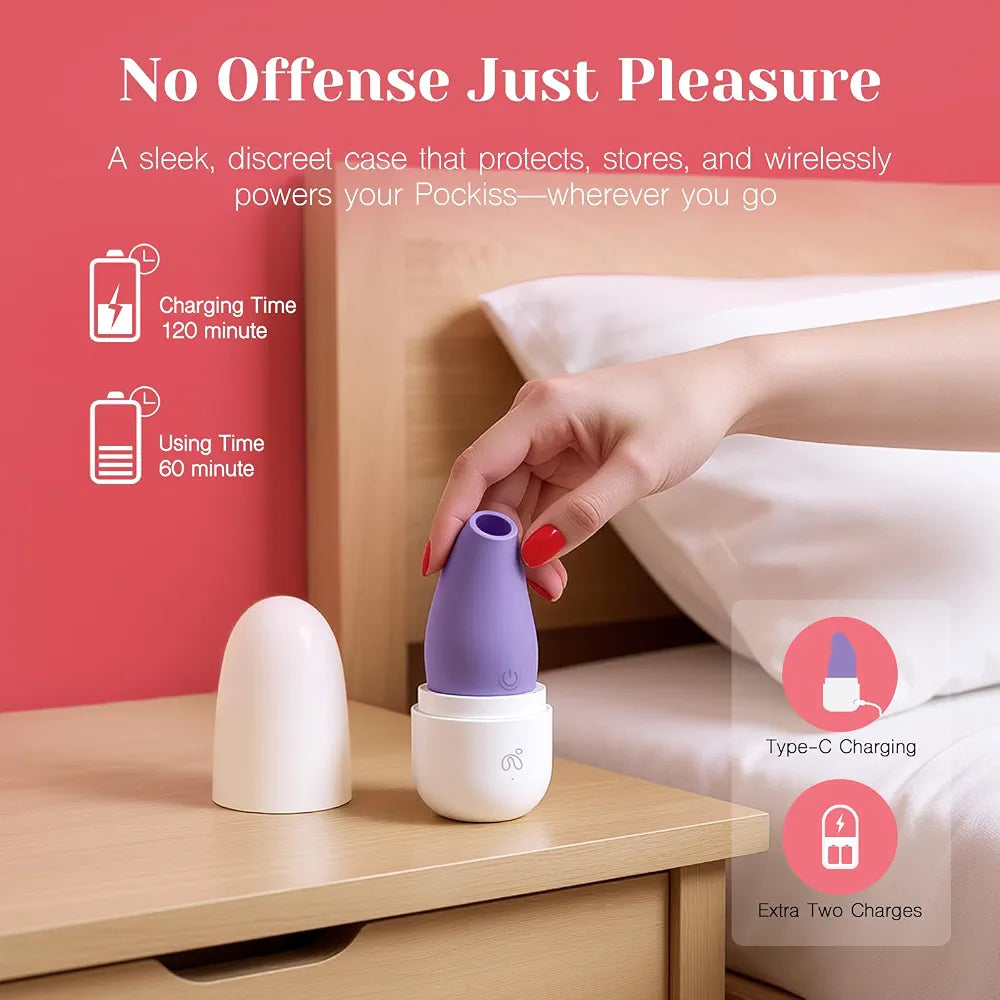 Ergonomic Palm-Sized Clitoral Suction Vibrator with 10 Modes and Wireless Charging