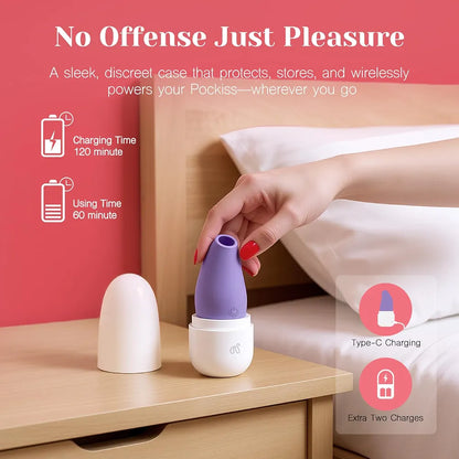 Ergonomic Palm-Sized Clitoral Suction Vibrator with 10 Modes and Wireless Charging