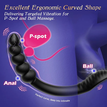 Ergonomic 9-Mode Vibrating Prostate Massager and Curved Anal Plug for Couples
