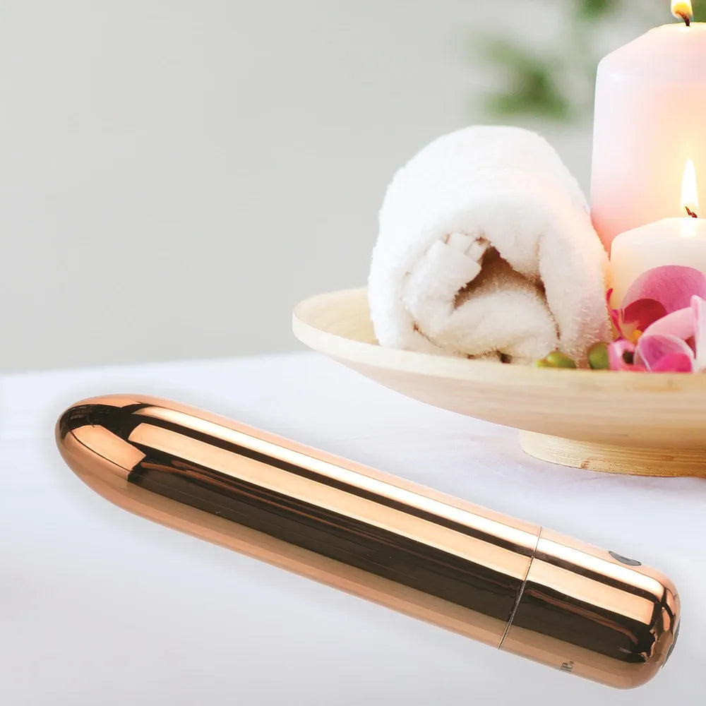 Eve's 10-Function Rechargeable Mini Bullet Massager - Compact Copper Pleasure Wand for Women