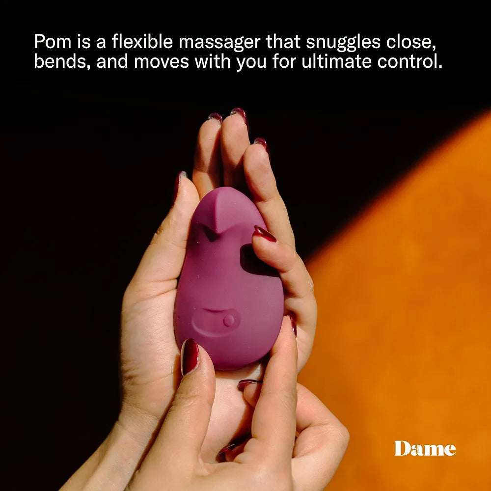 Dame Products Pom Rechargeable Waterproof Personal Massager - Plum