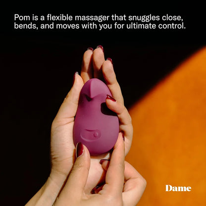 Dame Products Pom Rechargeable Waterproof Personal Massager - Plum
