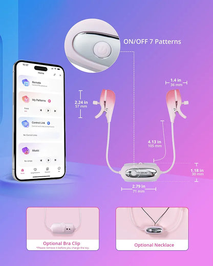 Gemini App-Controlled Bluetooth Nipple Clamps with Adjustable Vibration