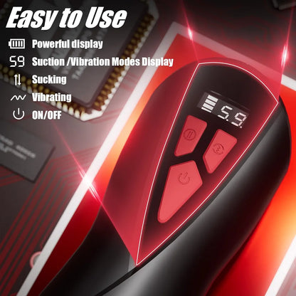 Automatic Male Masturbator with LCD Display, 9 Vibration & 5 Suction Modes