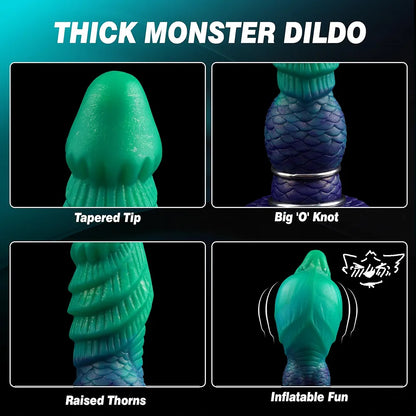 Inflatable Fantasy Horse Dildo with Adjustable Thickness and Strong Suction Cup