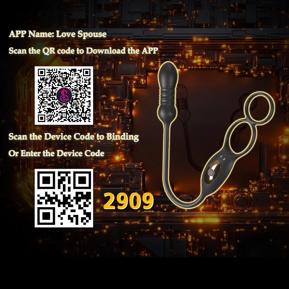 Remote-Controlled Prostate Massager and Vibrating Penis Ring for Men