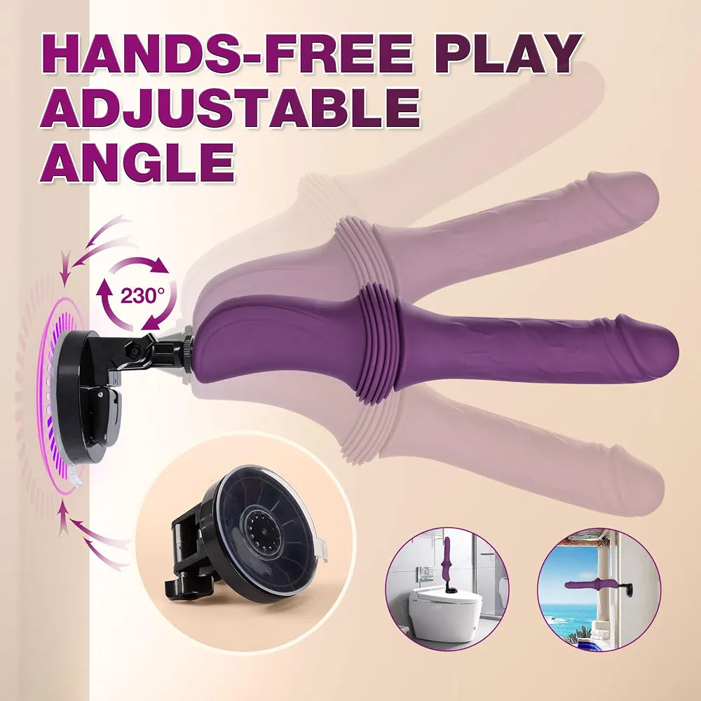 12.85-Inch Realistic Thrusting & Heating Dildo Vibrator with 10 Vibration Modes and Suction Cup