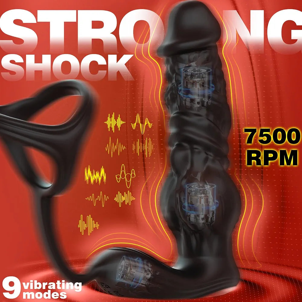 Advanced 6-in-1 App-Controlled Prostate Massager and Thrusting Anal Vibrator with Cock Ring