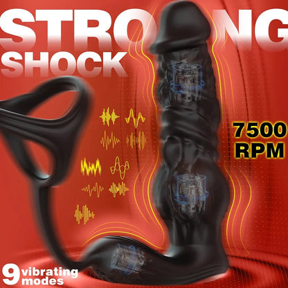 Advanced 6-in-1 App-Controlled Prostate Massager and Thrusting Anal Vibrator with Cock Ring