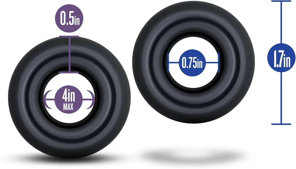 Eden Premium Silicone Cock Ring Set - 2 Pack Adjustable Stretchy Erection Rings for Enhanced Performance